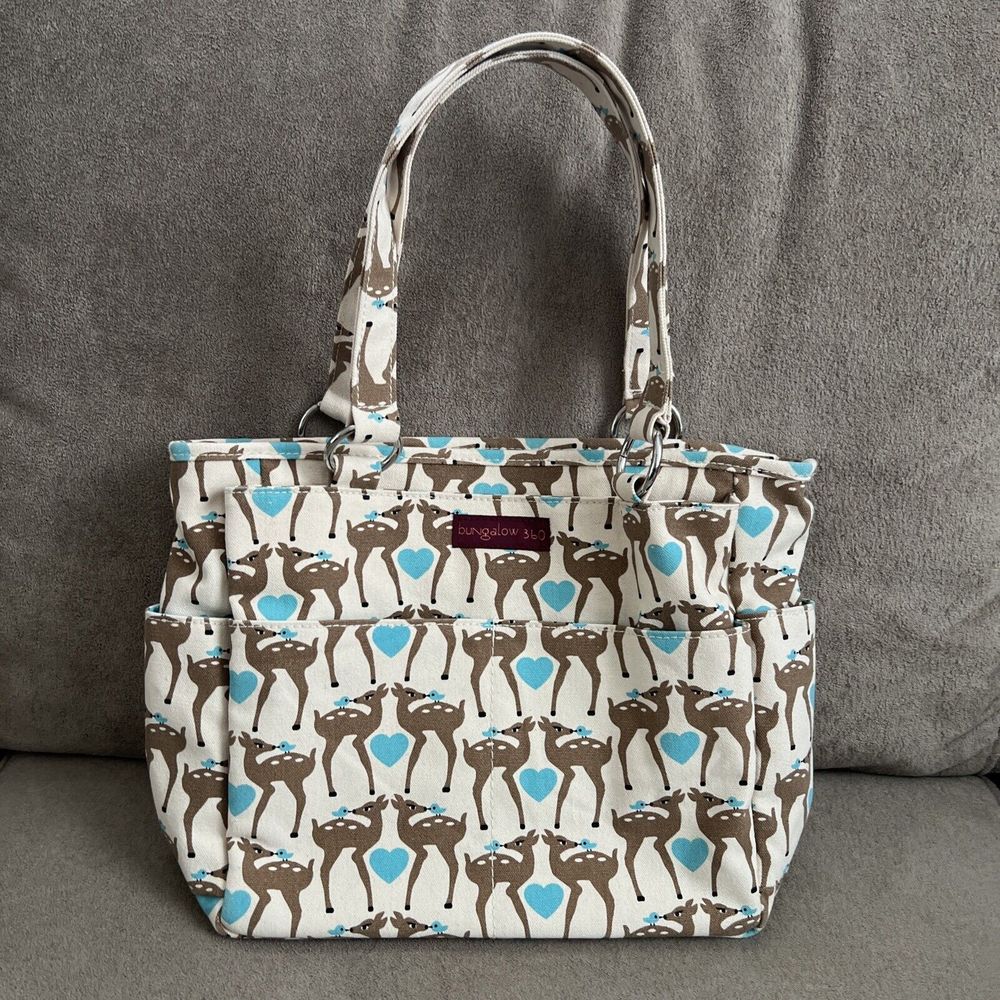 Bungalow 360 Purse Pocket Bag EUC Deer Canvas